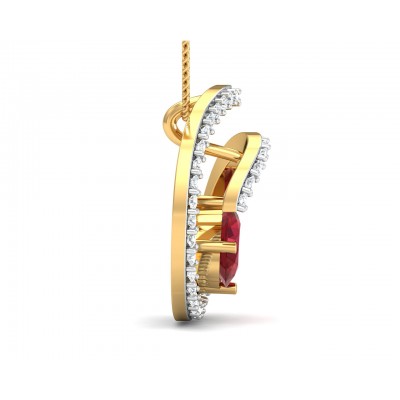 Verica ruby Pendant in Gold with diamonds